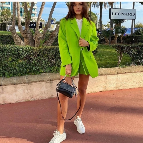 Zara Hight-Waisted Skort Green Bloggers Favorite - Picture 10 of 16